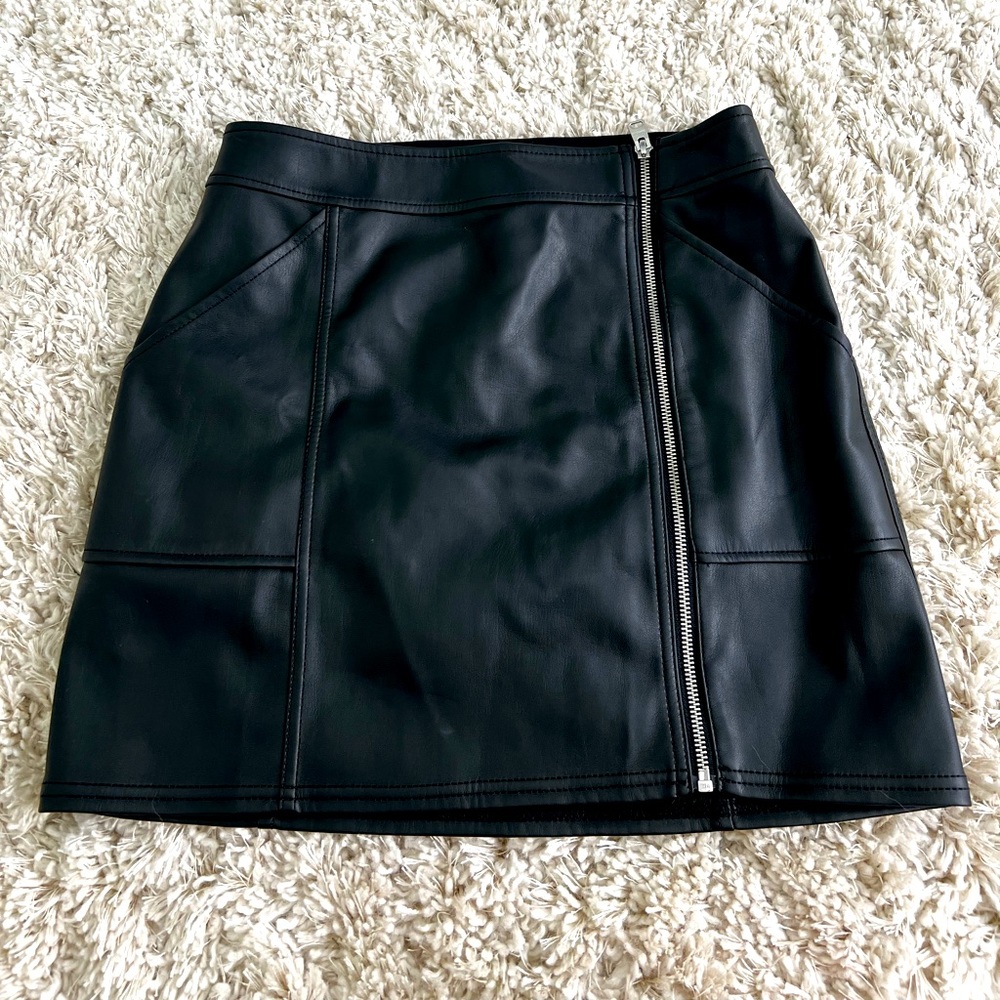 Black Leather Express Skirt